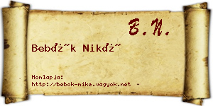 Bebők Niké névjegykártya